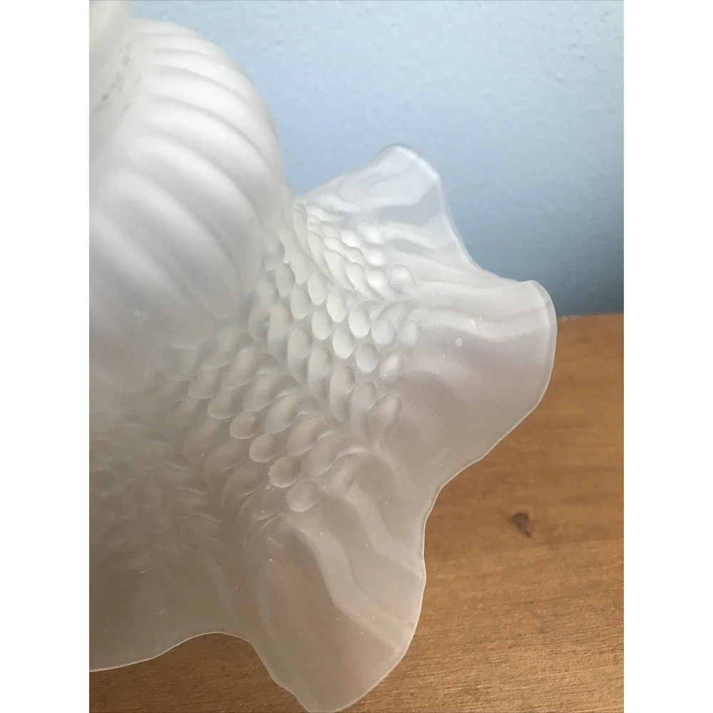 2 Frosted Glass Shade Globe Ruffled Replacement Ceiling Fan Vanity Light Fixture